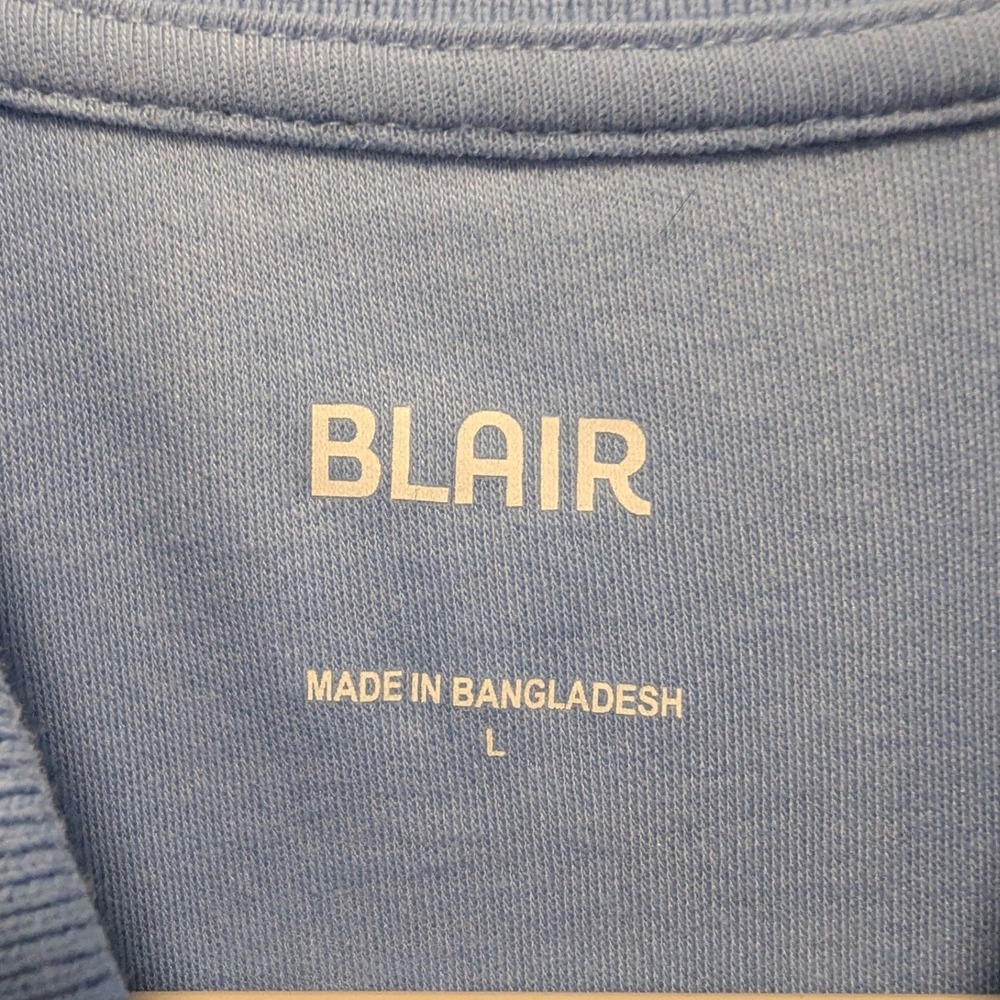 Blair Short Sleeve Butter Soft Polo Shirt‎ Light Blue Pin Tuck Women's Size L - Picture 7 of 9